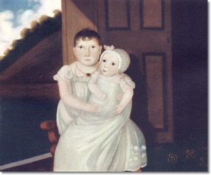 american-folk-art-painting-portrait-by-unknown-artist-two-children-1815-16-x-20-approximate-original-size-in-inches