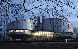 General view of the European Court of Human Rights building in Strasbourg